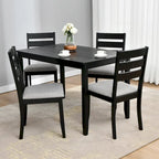 Table à manger carrée Caramel / Gris / Noir, 4 places, 47" – Bois d'hévéa
