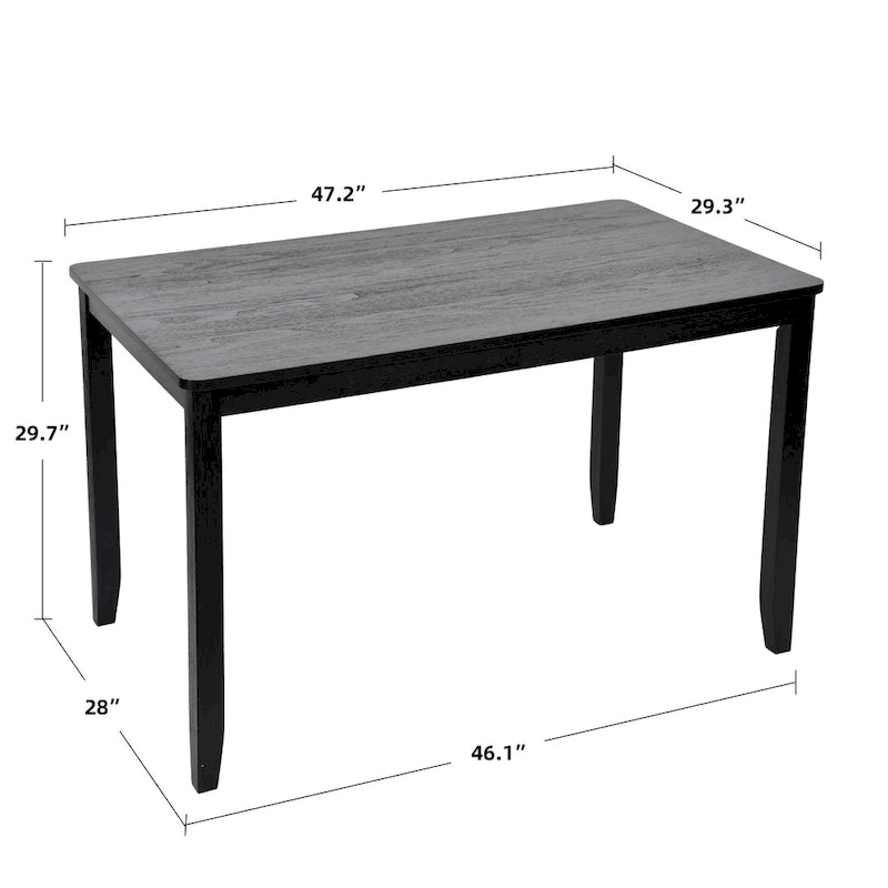 Table à manger carrée Caramel / Gris / Noir, 4 places, 47" – Bois d'hévéa