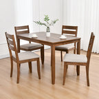 Table à manger carrée Caramel / Gris / Noir, 4 places, 47" – Bois d'hévéa