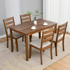 Table à manger carrée Caramel / Gris / Noir, 4 places, 47" – Bois d'hévéa