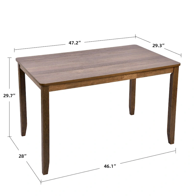 Table à manger carrée Caramel / Gris / Noir, 4 places, 47" – Bois d'hévéa