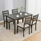 Table à manger carrée Caramel / Gris / Noir, 4 places, 47" – Bois d'hévéa