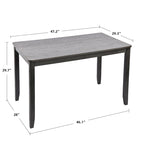 Table à manger carrée Caramel / Gris / Noir, 4 places, 47" – Bois d'hévéa