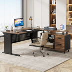 Bureau de direction, Grand bureau d'ordinateur avec classeur