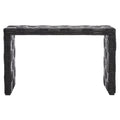 Console en rotin naturel noir/blanc/miel, 1 personne, style tissé en croisillons