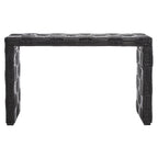 Console en rotin naturel noir/blanc/miel, 1 personne, style tissé en croisillons