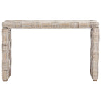 Console en rotin naturel noir/blanc/miel, 1 personne, style tissé en croisillons
