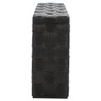 Console en rotin naturel noir/blanc/miel, 1 personne, style tissé en croisillons
