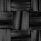 Console en rotin naturel noir/blanc/miel, 1 personne, style tissé en croisillons