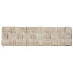 Console en rotin naturel noir/blanc/miel, 1 personne, style tissé en croisillons