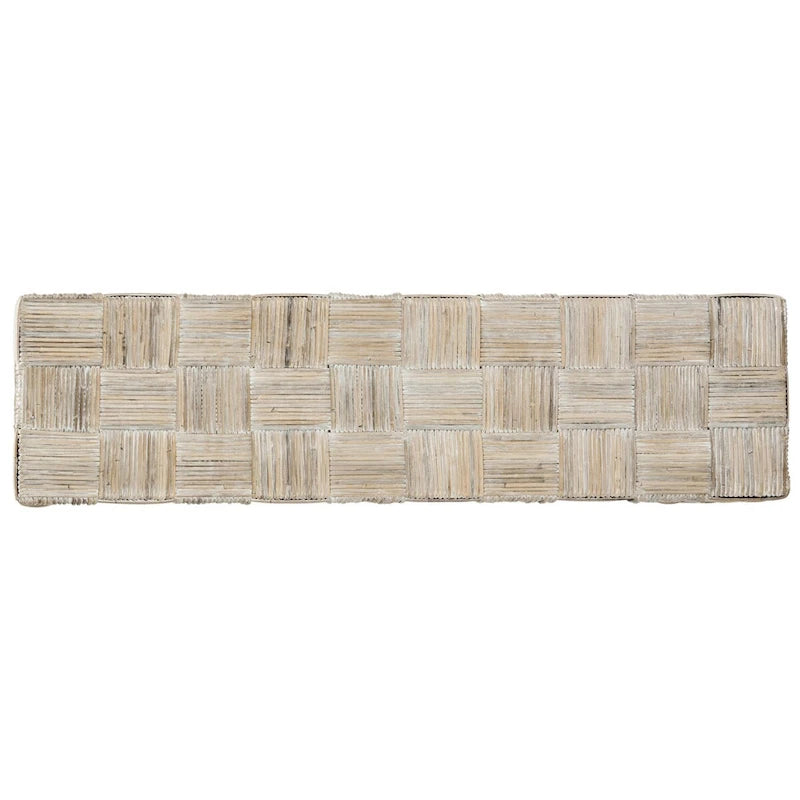 Console en rotin naturel noir/blanc/miel, 1 personne, style tissé en croisillons