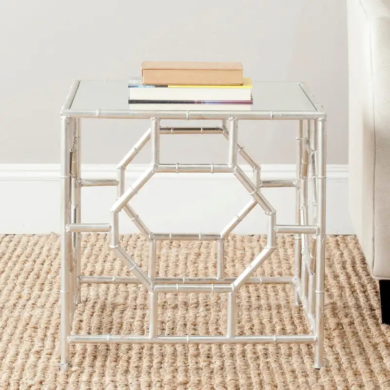 SAFAVIEH Treasures Jeljazka Silver/ Mirror Top Accent Table - 19 x 19 x 19 - 19Wx19Dx19H