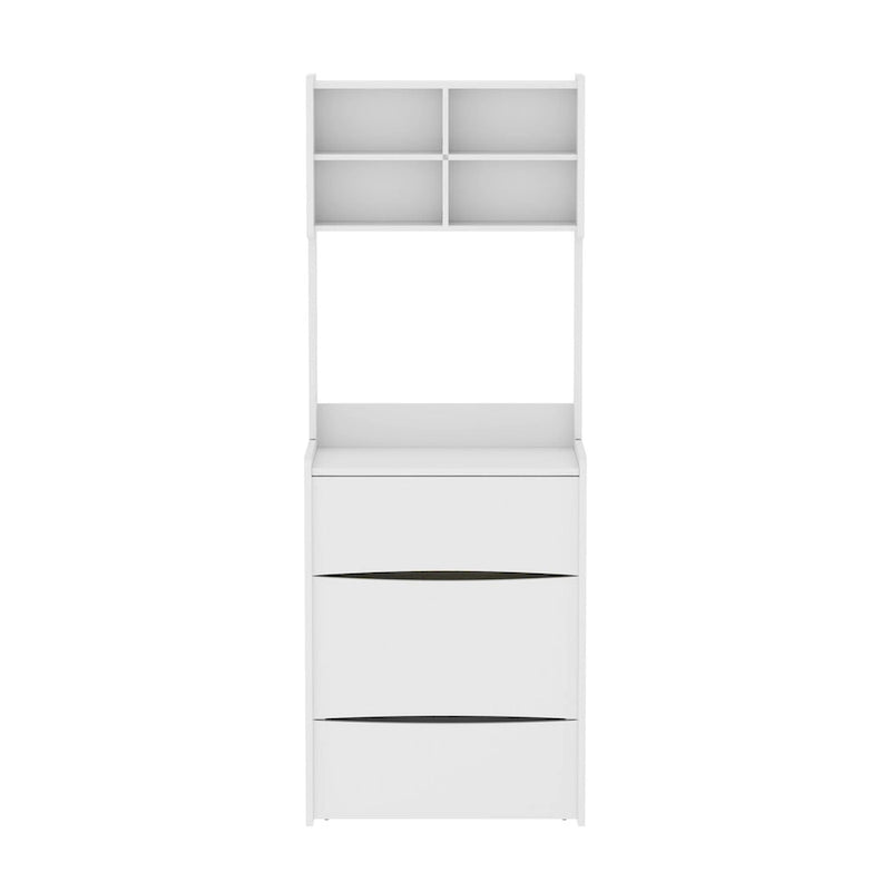 Table de toilette avec tabouret et miroir LED réversible Noir/Blanc, simple
