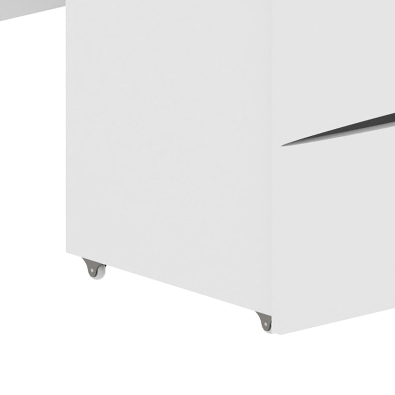 Table de toilette avec tabouret et miroir LED réversible Noir/Blanc, simple