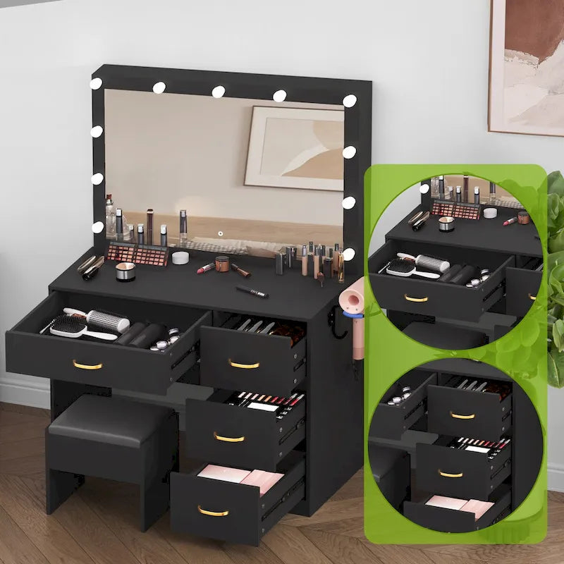 Coiffeuse Moasis avec 4 tiroirs - 35,4L x 23,6l x 53,5H