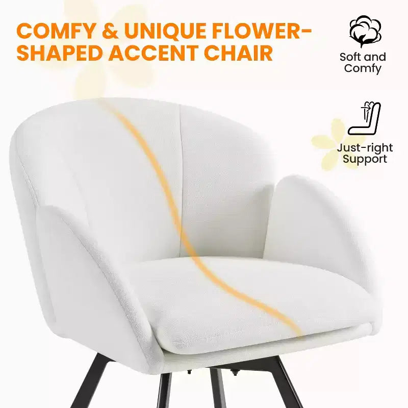 Fauteuil d'appoint en chenille en forme de fleur Yaheetech