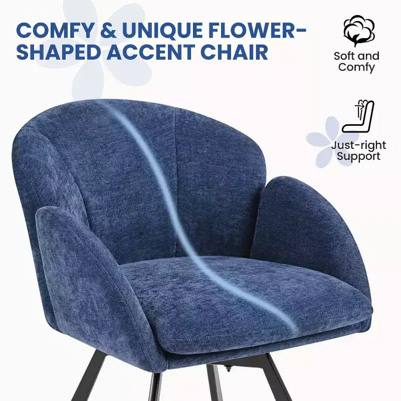 Fauteuil d'appoint en chenille en forme de fleur Yaheetech