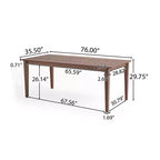 Table à manger rectangulaire rustique en bois GDFStudio 76