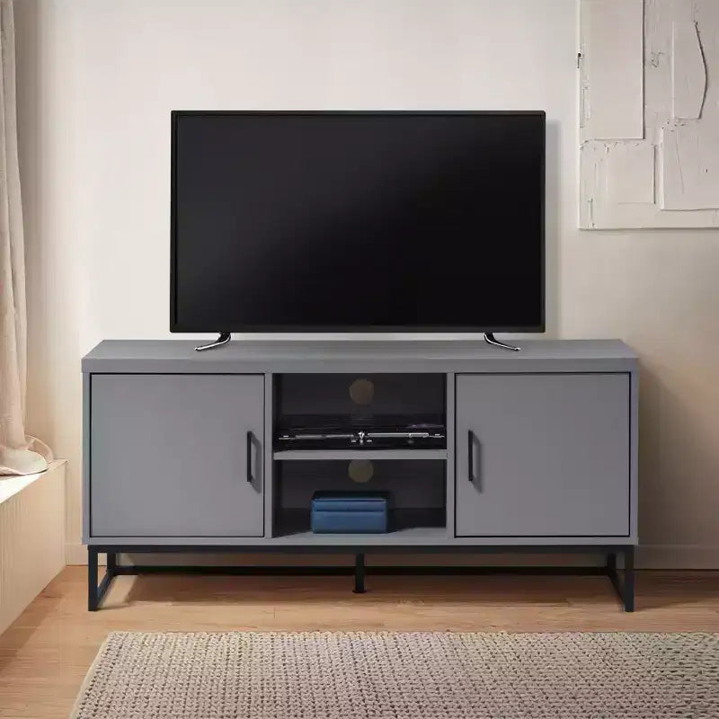 Meuble TV AndMakers 47 po en bois avec 2 armoires de rangement, convient aux téléviseurs jusqu'à 50 po