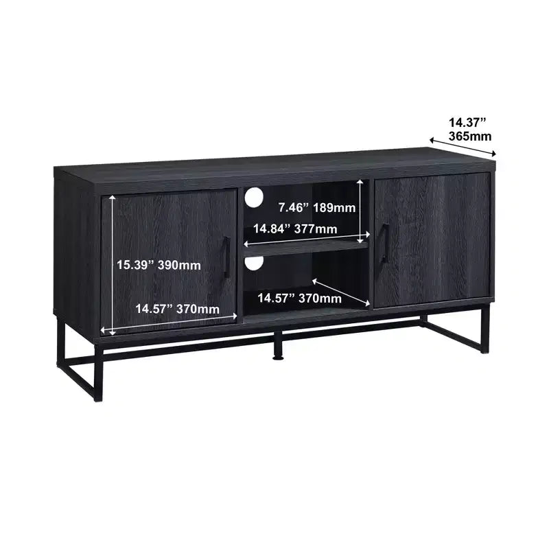 Meuble TV AndMakers 47 po en bois avec 2 armoires de rangement, convient aux téléviseurs jusqu'à 50 po