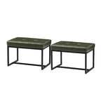 Glitzhome Ensemble de 2 poufs / repose-pieds ottoman modernes en cuir PU capitonné 24W