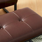 Glitzhome Ensemble de 2 poufs / repose-pieds ottoman modernes en cuir PU capitonné 24W