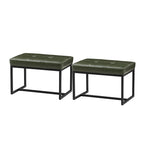 Glitzhome Ensemble de 2 poufs / repose-pieds ottoman modernes en cuir PU capitonné 24W