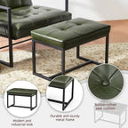 Glitzhome Ensemble de 2 poufs / repose-pieds ottoman modernes en cuir PU capitonné 24W