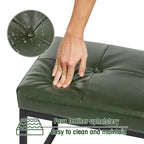 Glitzhome Ensemble de 2 poufs / repose-pieds ottoman modernes en cuir PU capitonné 24W