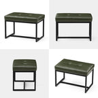 Glitzhome Ensemble de 2 poufs / repose-pieds ottoman modernes en cuir PU capitonné 24W