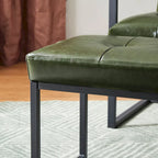 Glitzhome Ensemble de 2 poufs / repose-pieds ottoman modernes en cuir PU capitonné 24W