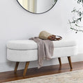 Banc de rangement capitonné moderne avec pieds en bois massif, Repose-pieds d'entrée, Banc de bout de lit, Pouf de coiffeuse