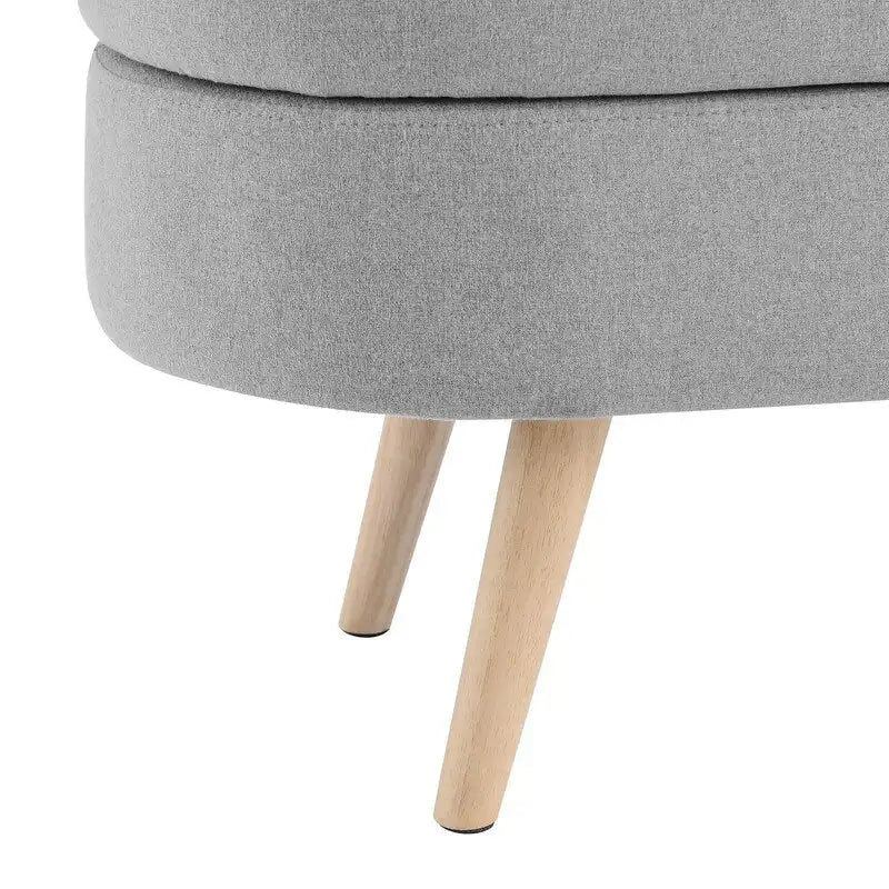 Banc de rangement capitonné moderne avec pieds en bois massif, Repose-pieds d'entrée, Banc de bout de lit, Pouf de coiffeuse