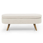 Banc de rangement capitonné moderne avec pieds en bois massif, Repose-pieds d'entrée, Banc de bout de lit, Pouf de coiffeuse