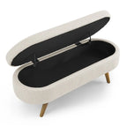 Banc de rangement capitonné moderne avec pieds en bois massif, Repose-pieds d'entrée, Banc de bout de lit, Pouf de coiffeuse