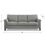 Ensemble Canapé et Causeuse en Cuir Transitionnel Bleu Spa / Gris Argent / Blanc Vanille, 2+3 Places