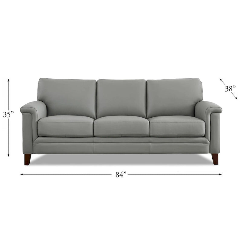 Ensemble Canapé et Causeuse en Cuir Transitionnel Bleu Spa / Gris Argent / Blanc Vanille, 2+3 Places