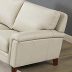 Ensemble Canapé et Causeuse en Cuir Transitionnel Bleu Spa / Gris Argent / Blanc Vanille, 2+3 Places
