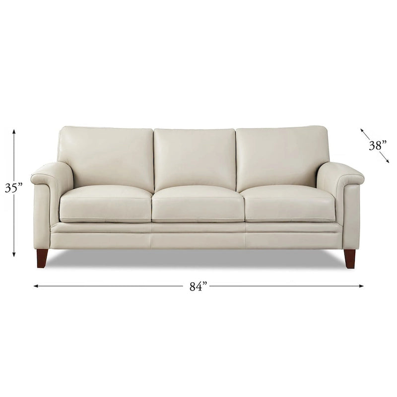 Ensemble Canapé et Causeuse en Cuir Transitionnel Bleu Spa / Gris Argent / Blanc Vanille, 2+3 Places