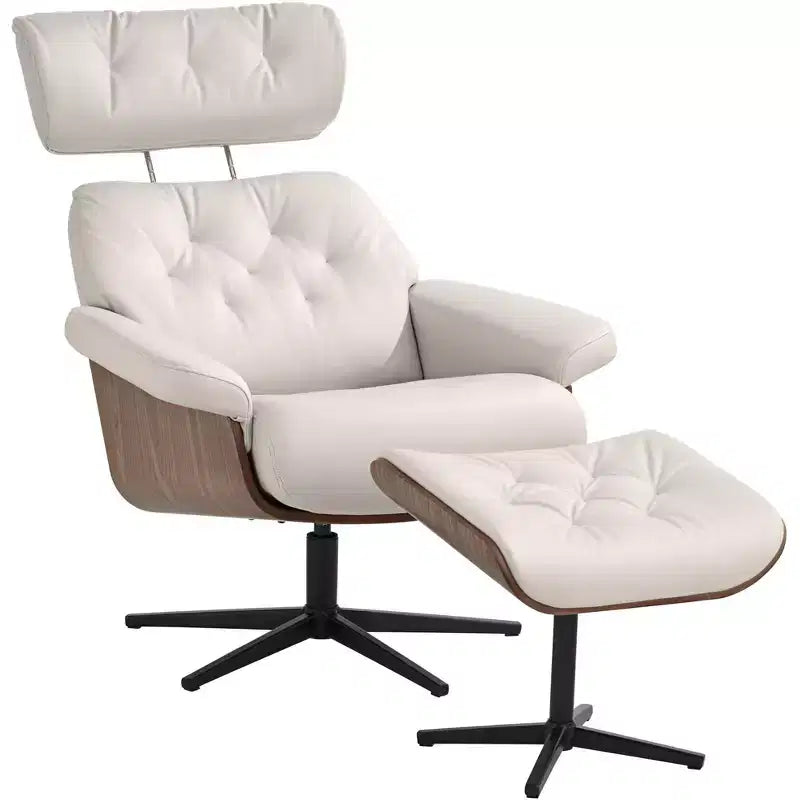 Fauteuil inclinable et ottoman pivotants réglables BenchMaster Melia Eggshell