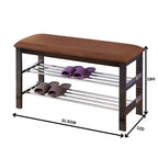 Banc à chaussures en bois avec coussin, banc de rangement à chaussures 3 niveaux, organisateur d'étagère à chaussures d'entrée, banc de rangement pour couloir, chambre, salon, buanderie