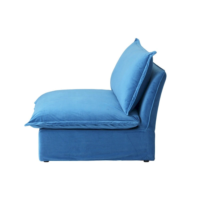 Canapé modulable en forme de L, 3 places, vert/orange/bleu/rouge, avec méridienne réversible