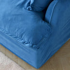 Canapé modulable en forme de L, 3 places, vert/orange/bleu/rouge, avec méridienne réversible