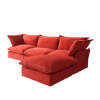 Canapé modulable en forme de L, 3 places, vert/orange/bleu/rouge, avec méridienne réversible