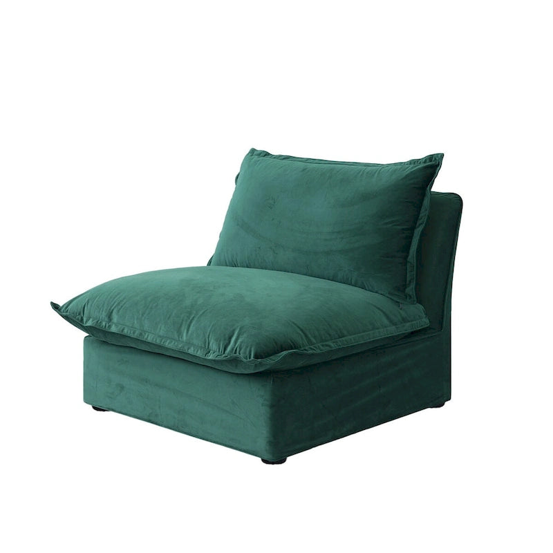 Canapé modulable en forme de L, 3 places, vert/orange/bleu/rouge, avec méridienne réversible