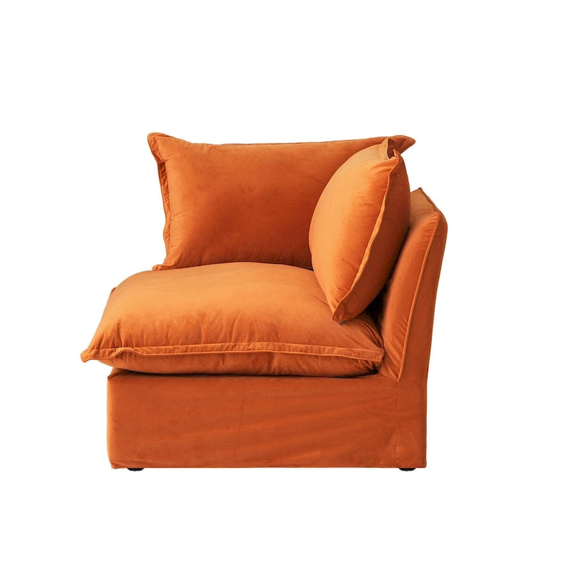 Canapé modulable en forme de L, 3 places, vert/orange/bleu/rouge, avec méridienne réversible