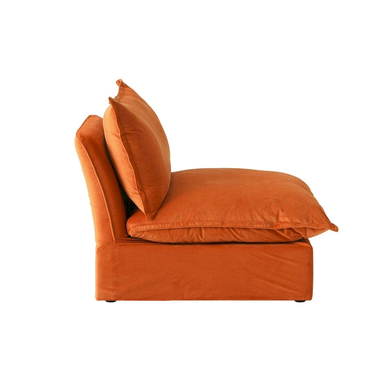 Canapé modulable en forme de L, 3 places, vert/orange/bleu/rouge, avec méridienne réversible