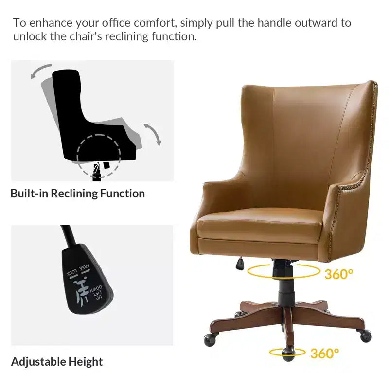 Fauteuil de bureau Dick avec base pivotante à 360 degrés | HULALA HOME