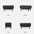 Table basse relevable avec rangement, panneaux cannelés, style Art déco – 1 personne