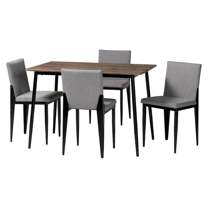Ensemble de salle à manger 5 pièces en tissu et métal Bishop Industrial